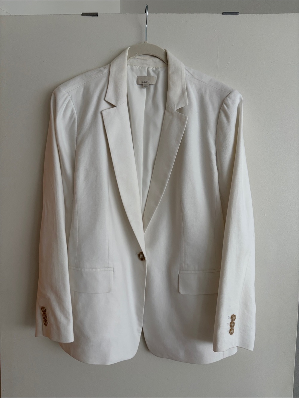 LOFT White Single-Button Blazer